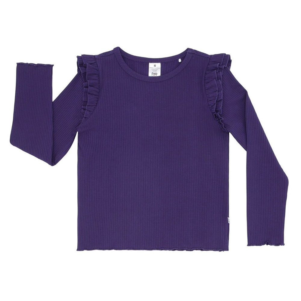 Deep Amethyst Ribbed Cozy Lettuce Tee - 18-24 months